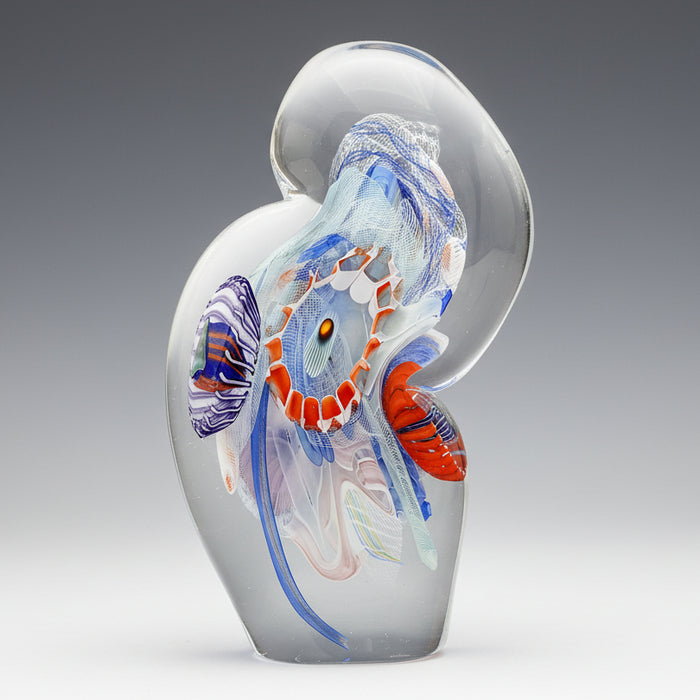 S Shaped Flattened Art Glass Paperweight