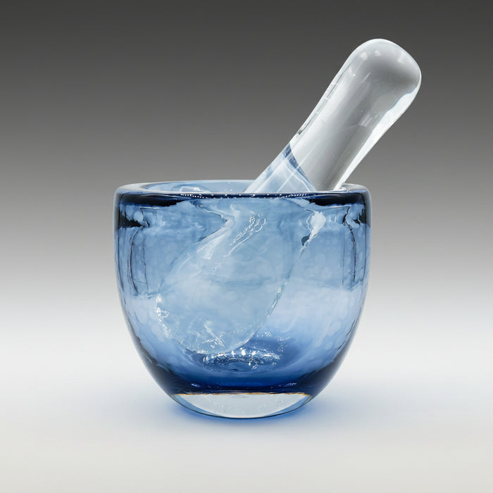 Steel Blue/Clear Mortar & Pestle