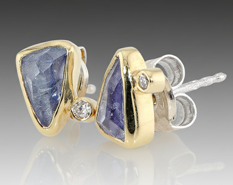 Tanzanite & Diamond Stud Earrings