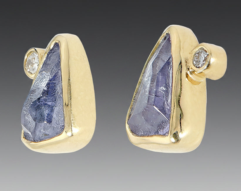 Tanzanite & Diamond Stud Earrings