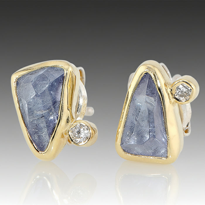 Tanzanite & Diamond Stud Earrings