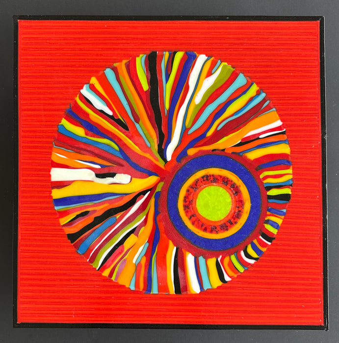 Red Ball Project In Motion Art Glass Wall Sculpture