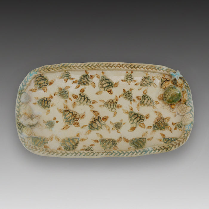 Ceramic Turtle Butter Dish