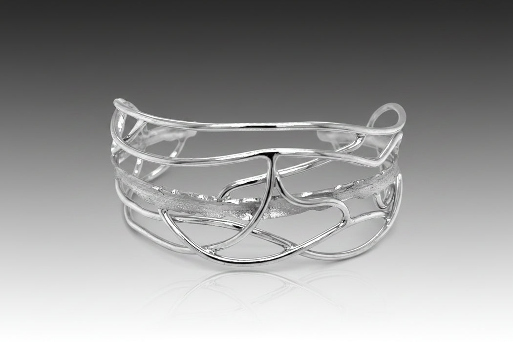 White Rhodium Edge Cuff