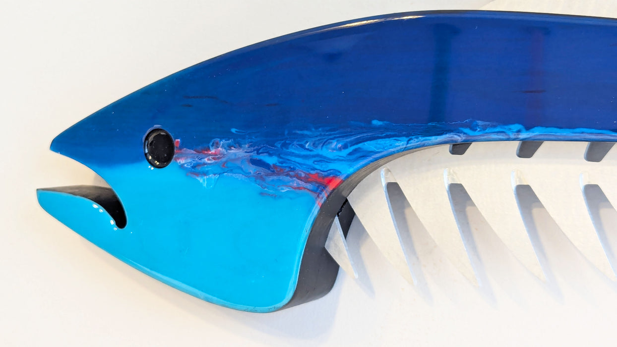 Blue Fire Wild Fin Sculpture