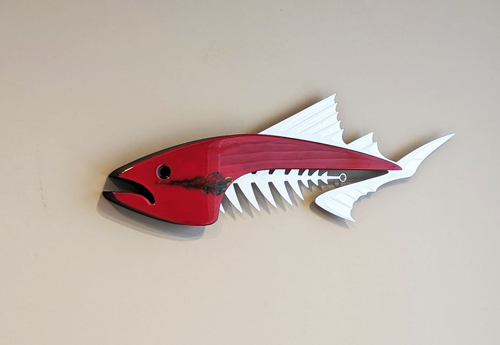 Red Wild Fin Sculpture