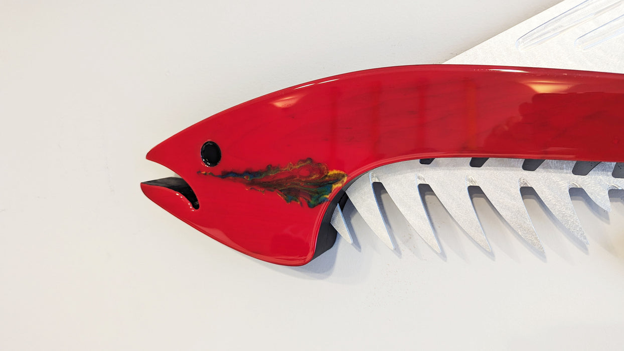 Red Wild Fin Sculpture