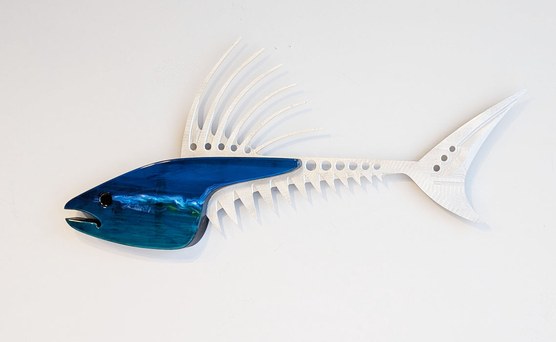 Roosterfish in Blue Wave Sculpture