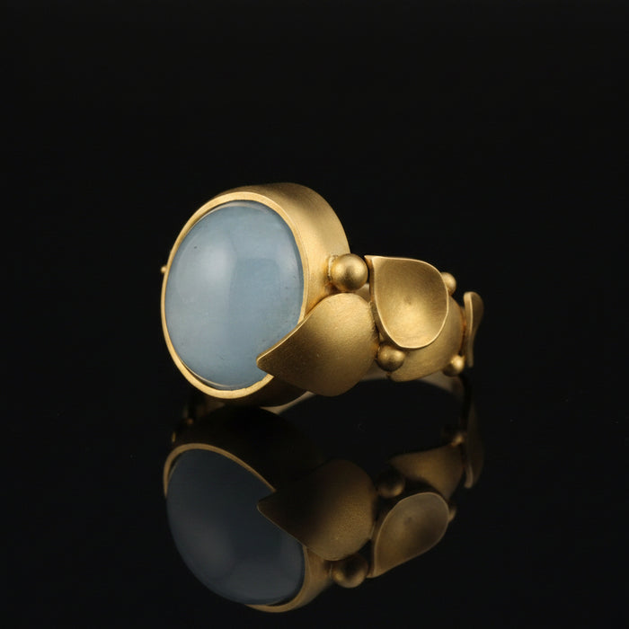Aquamarine Gold and Diamond Ring