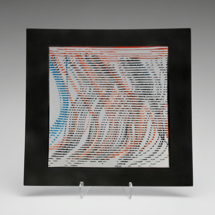Heat Wave Curved Art Glass Tray