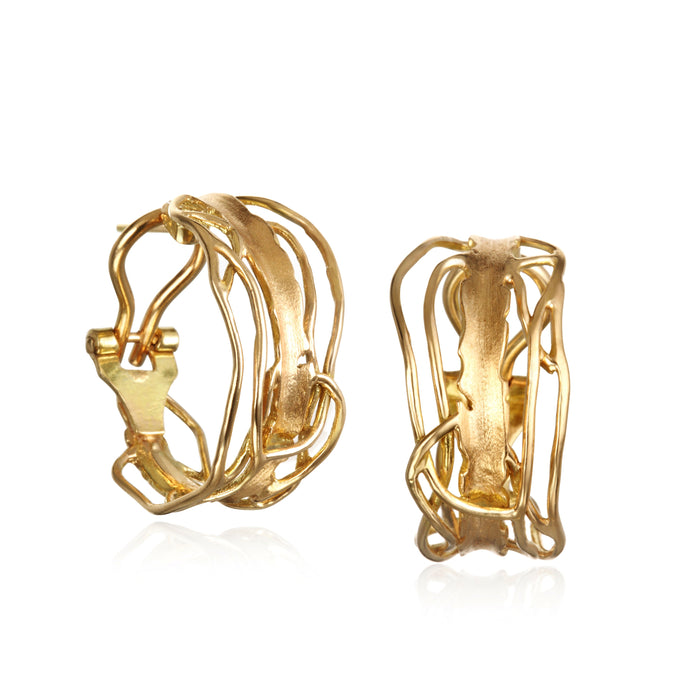Gold Edge Post Earrings – Medium