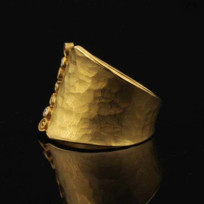 Cleaved Diamond and Gold Ring