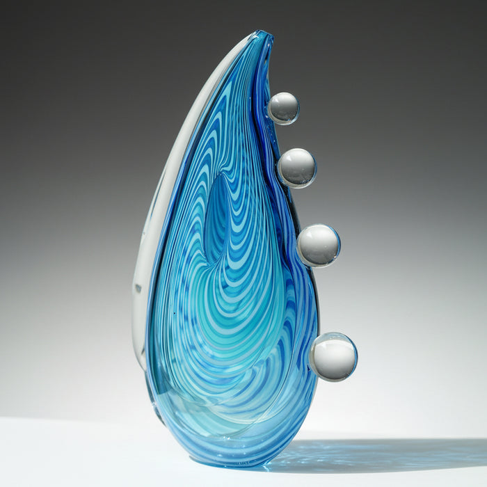 Blue Paisley Art Glass Vase