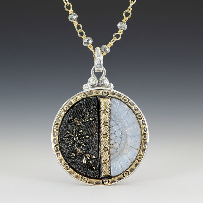 Victorian Carved Pearl Button Necklace