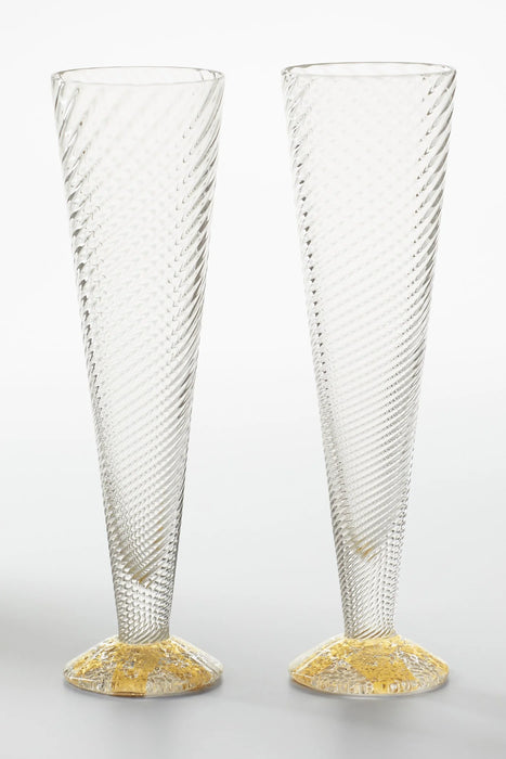 Clear & Gold Champagne Flutes