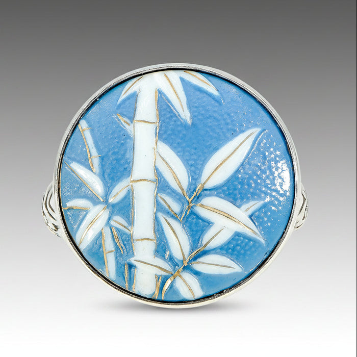 Blue & White Bamboo Satsuma Button Ring
