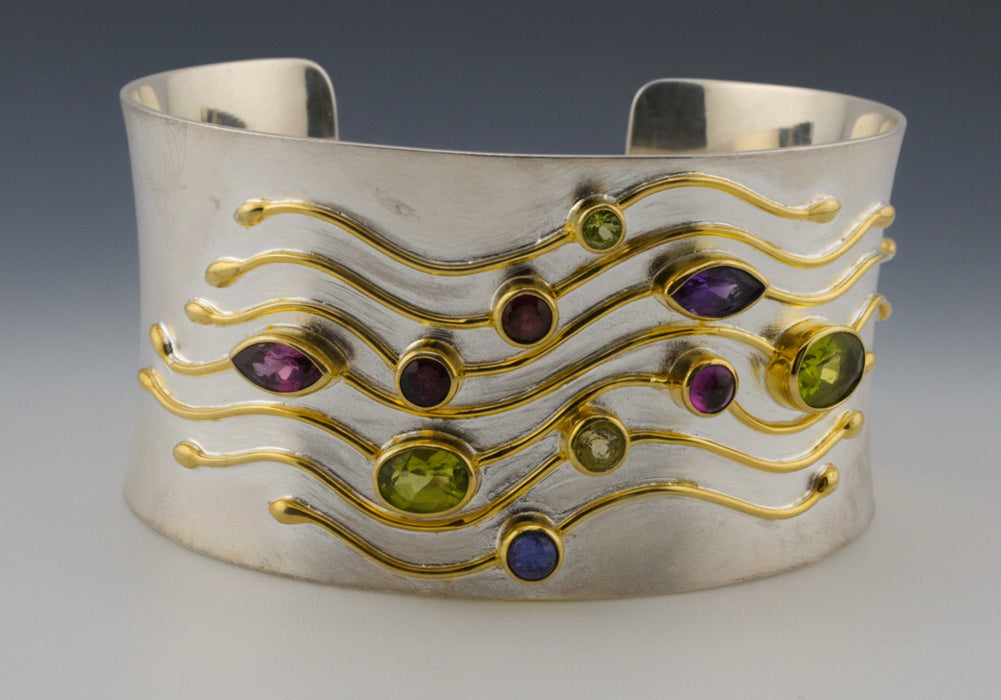 Peridot Amethyst & Iolite Cuff