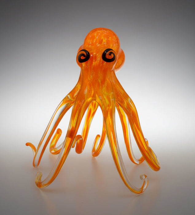 Walking Sunburst Octopus Art Glass Sculpture