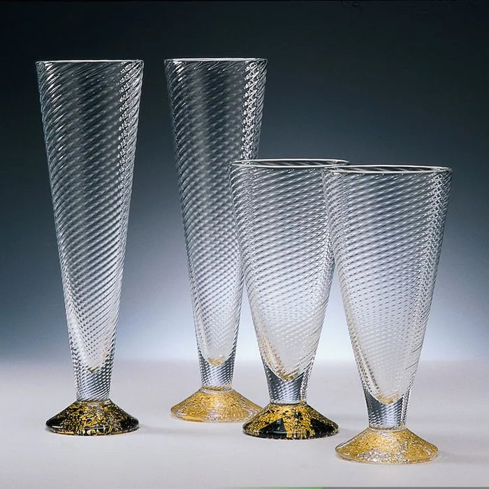 Clear & Gold Champagne Flutes
