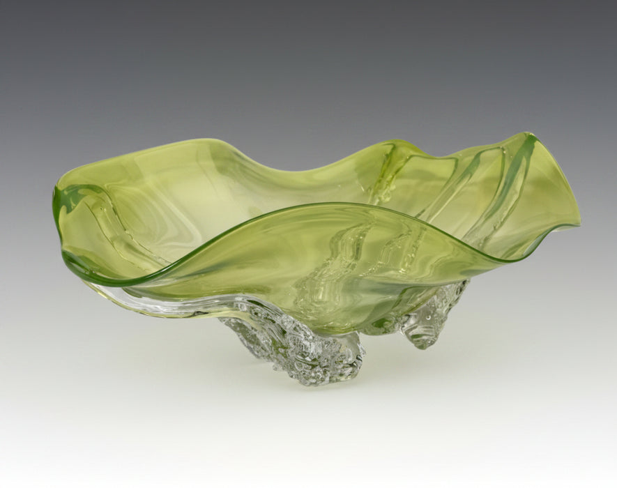 Lime Green Octo Art Glass Bowl II