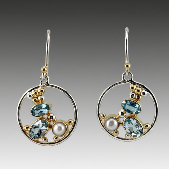 Open Circle Pebble Earrings