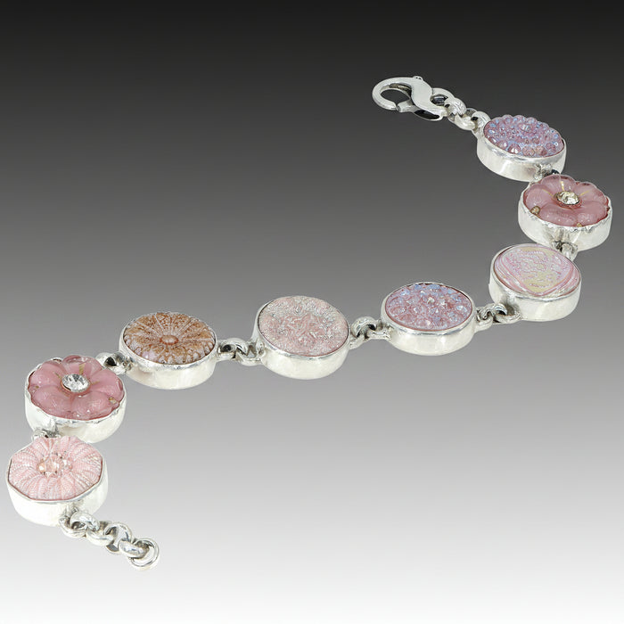 Pink Victorian Button Bracelet