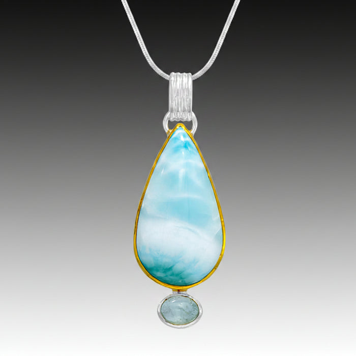 Larimar & Aquamarine Pendant Necklace