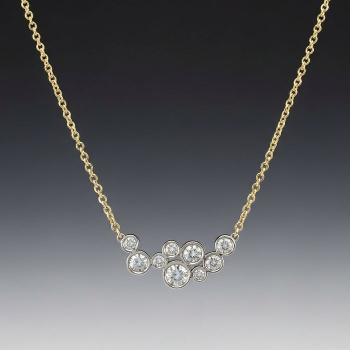 Large Scribble Diamond Pendant Necklace