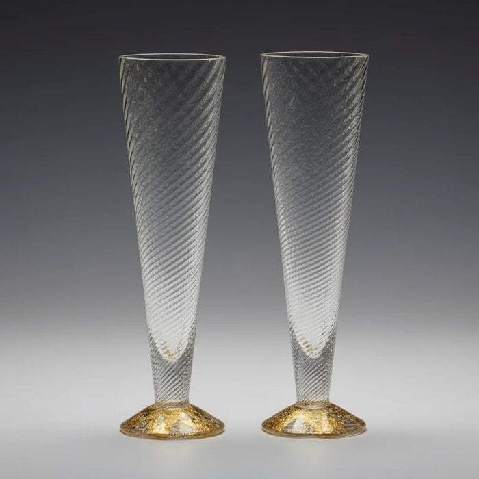 Clear & Gold Champagne Flutes