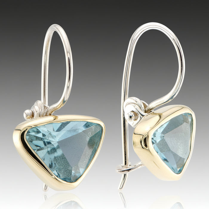 Aquamarine Gold & Silver Earrings