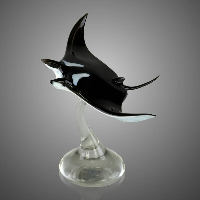 Manta Ray Art Glass Sculpture