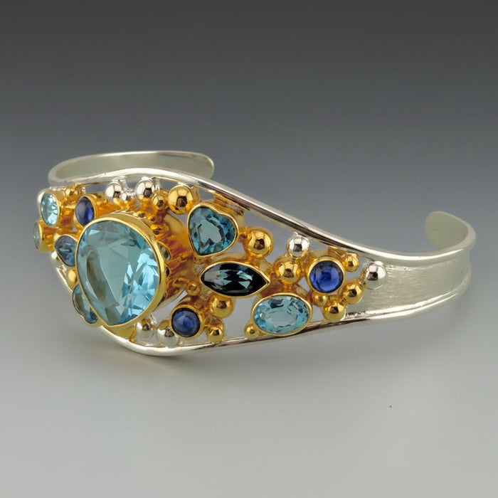 Baby Blue Topaz Bubble Cuff