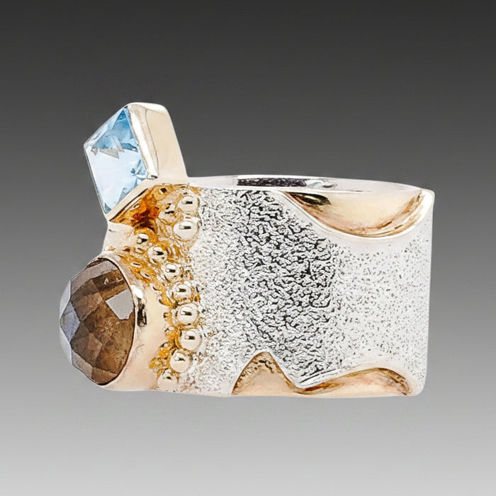 Baby Blue Topaz & Labradorite Ring