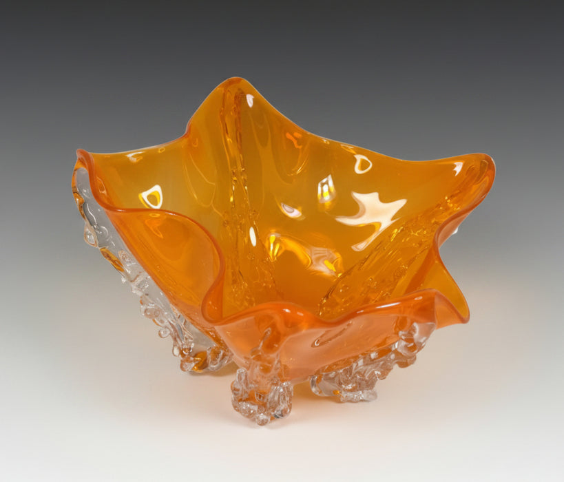 Orange Octo Art Glass Bowl