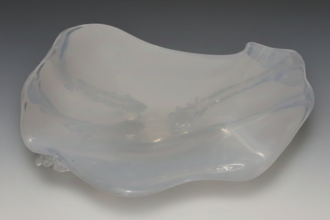 Opaline White Octo Art Glass Bowl