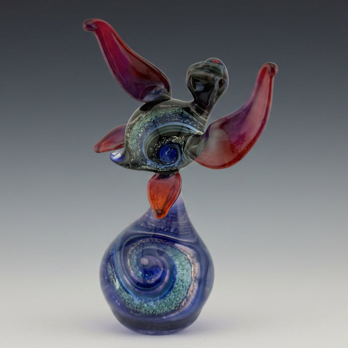 Teardrop Turtle Art Glass Paperweight