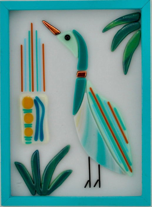 Fused Glass Crane Wall Art