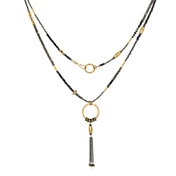 Spinel and Gold Tassel Necklace