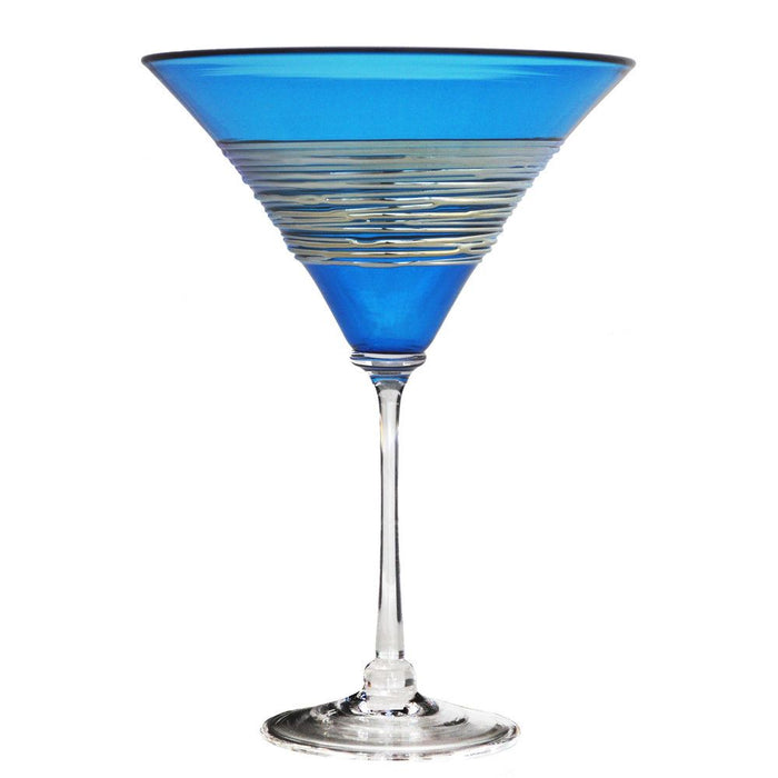 Turquoise Silverspun Martini Glass