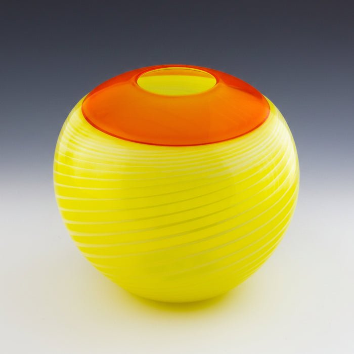 Yellow & Orange Art Glass Purdy Vase