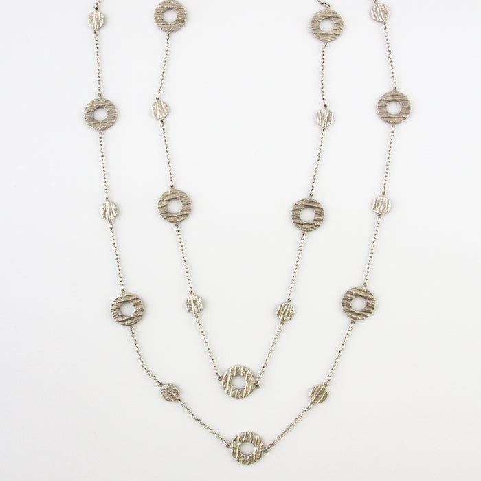 Hammered Sterling Silver Round Chain Necklace