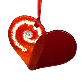 Red/Orange Little Love Heart Ornament
