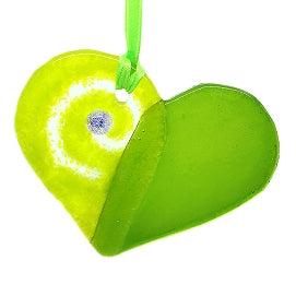 Lime Little Love Heart Ornament