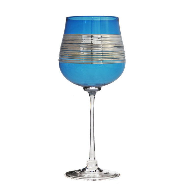 Turquoise Silverspun Wine Glass