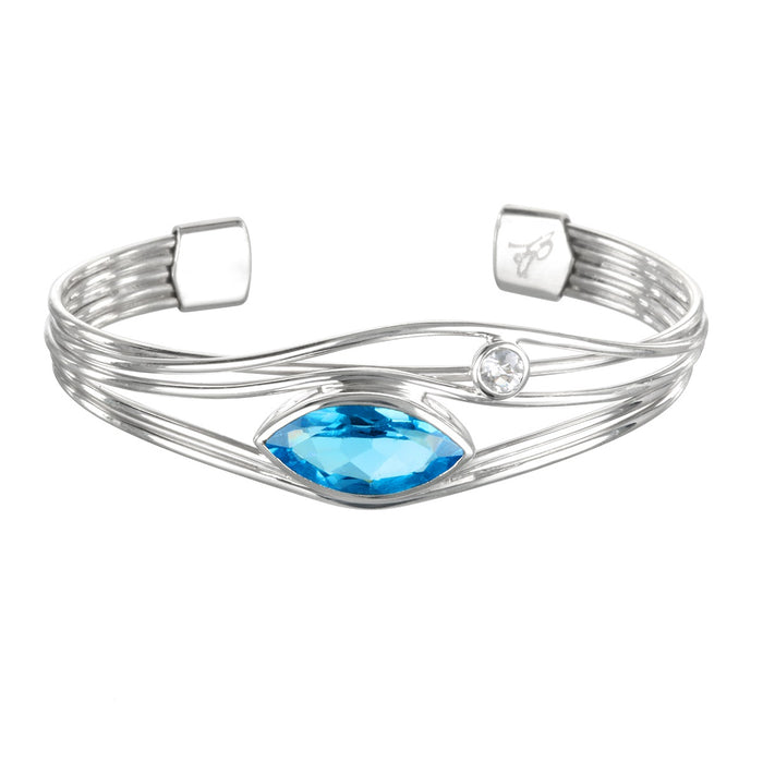 Blue Topaz Silver Edge bracelet