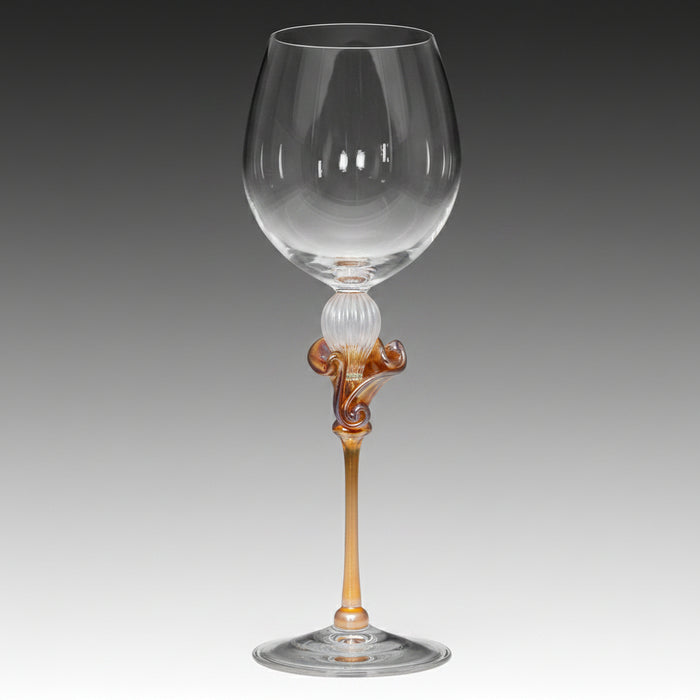 Amber King Wine Glass Gold
