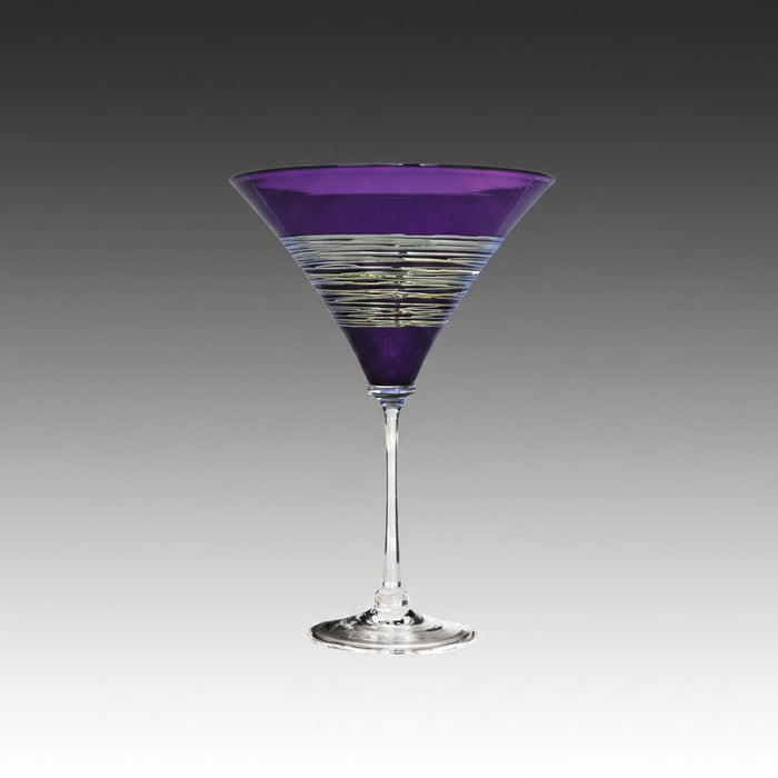 Amethyst Silverspun Martini Glass