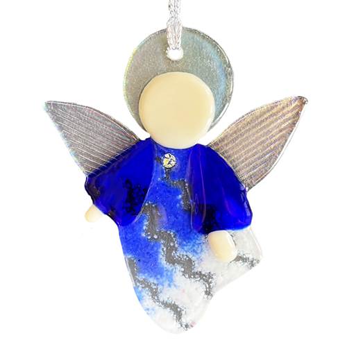 Dark Cobalt Angel Rising Ornament