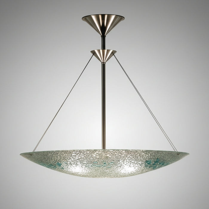 Aqua Squares Art Glass Pendant Lamp