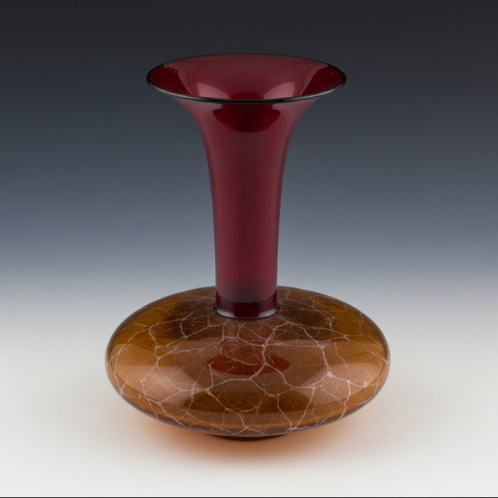 Large Autumn Primavera Art Glass Vase